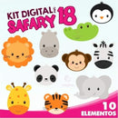 Kit Digital África Safari Aquarela 18
