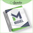 Agenda Masculina Iniciais Verde - Arquivo Digital