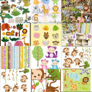 50 Kits Scrapbook Safari Zoo Papel Digital Png + Brinde