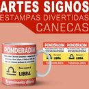 Estampas Canecas Signos Divertidos Sátiras Humor Mockups