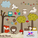 Kit Digital Papel Scrapbook floresta encantada
