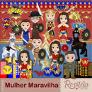 Arquivos Digitais Para Scrapbook Mulher Maravilha 2 Kits