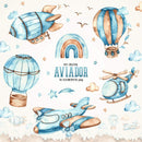 Kit Digital Aviador Aquarela