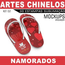 Artes Namorados Chinelos Kit 2 Sublimação Mockups