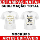 Artes Natal Vetores Editáveis Sublimação Total Mockups