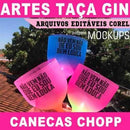 Estampas Taça Gin Copo Chopp Editáveis Canecas Sublimação
