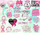 Kit Frases Outubro Rosa Lettering Mulher Feminino Prevençã