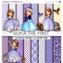 5 Kits Scrapbook Princesa Sofia Papel Digital Png Elementos