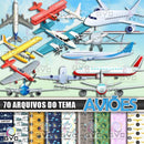 Kit Digital Aviões 70 Arquivos + Fontes
