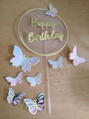 Arquivo De Corte Topo Happy Birthday Borboletas - fcm svg