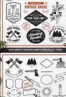 Pack Logos Y Elementos Nórdicos Retro Vectorizados