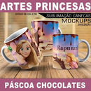 Estampas Canecas Chocolates Princesas Páscoa Sublimação