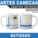 Canecas Batizado Mockups Sublimação Estampas Artes Editáveis