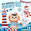 Kit Digital África Safari Aquarela 32a