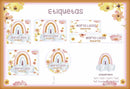 Arquivo Etiqueta Escolar Arco-íris Studio Pdf Png Cdr Dxf