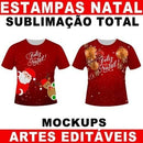 Artes Natal Vetores Editáveis Sublimação Total Mockups