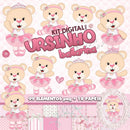 Kit Digital Ursinha Bailarina Rosa