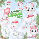 Kit Digital Lhama Baby Aquarela Natal