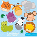 Kit Digital - Rostos De Animais (scrapbook)