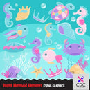 Kit Digital Papel Scrapbook sereias