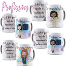 Pack Artes Vetores Caneca Profissões Cute + Bônus Em Dobro