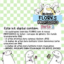 Kit Digital Flork Profissões 2 Secretária Bancária Papelaria