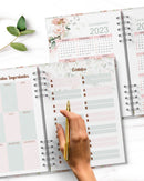Arquivo Digital - Agenda Floral Rosa 2023 Com 1dpp E 2dpp