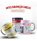 Pack Artes Canecas Profissões Sublimação C/ Mockup