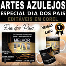 Estampas Azulejos Canecas Dia Dos Pais Sublimação Editáveis