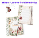 Combo 2024 Arquivos Encadernação Agendas Floral Rosa +brinde