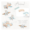 Coleção Ursinho Aviador Aquarelado Arquivos Png Tansparente