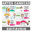 Estampas Profissões Canecas Editáveis