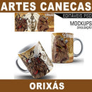 Estampas Canecas Orixás Editáveis Mockups Sublimação