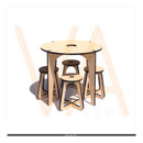 Vetor, Mesa E Banquinho Redondos, Cnc Router