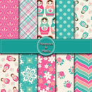 Kit Digital Papel Scrapbook - Matrioska