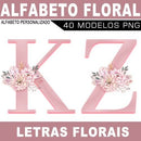 Pacote Artes Letras Personalizadas Alfabeto Floral Flores