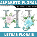 Pacote Artes Letras Personalizadas Alfabeto Floral Flores