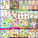 104 Kits Scrapbook Digital Safari Zoo  + Super Brinde