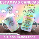 Artes Canecas Namorados 170 Estampas Editáveis Mockups Jul