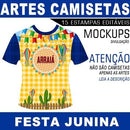 Pacote Artes Camisetas Sublimação Total Festa Junina Mockups