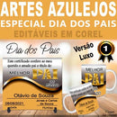 Estampas Azulejos Canecas Dia Dos Pais Sublimação Editáveis