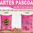 Estampas Páscoa Chocolates Almofadas Bolso Editáveis Mockups
