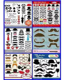 06 Kits Scrapbook Digital Bigode Mustache
