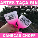 Estampas Taça Gin Copo Chopp Editáveis Canecas Sublimação