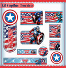 kit etiqueta escolar CAPITÃO AMÉRICA
