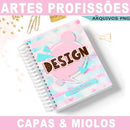 Estampas Capas Cadernos Miolos Profissões Sublimação Mockups