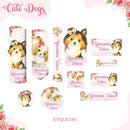 Etiqueta Escolar Cute Dog - Arquivo Digital