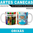 Estampas Canecas Sublimação Orixás Kit 2 Png Mockups
