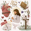 Kit Digital Páscoa Cristã Ele Vive Cristo Scrapbook Imprimir