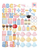 Kit Digital Volta Às Aulas Aquarela Raposa Panda Urso Png
